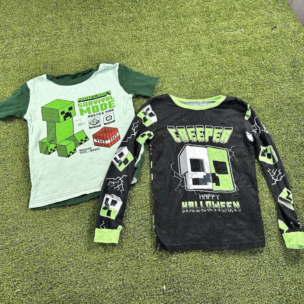 Lot Of 2 Kids Minecraft Pjs Size 8